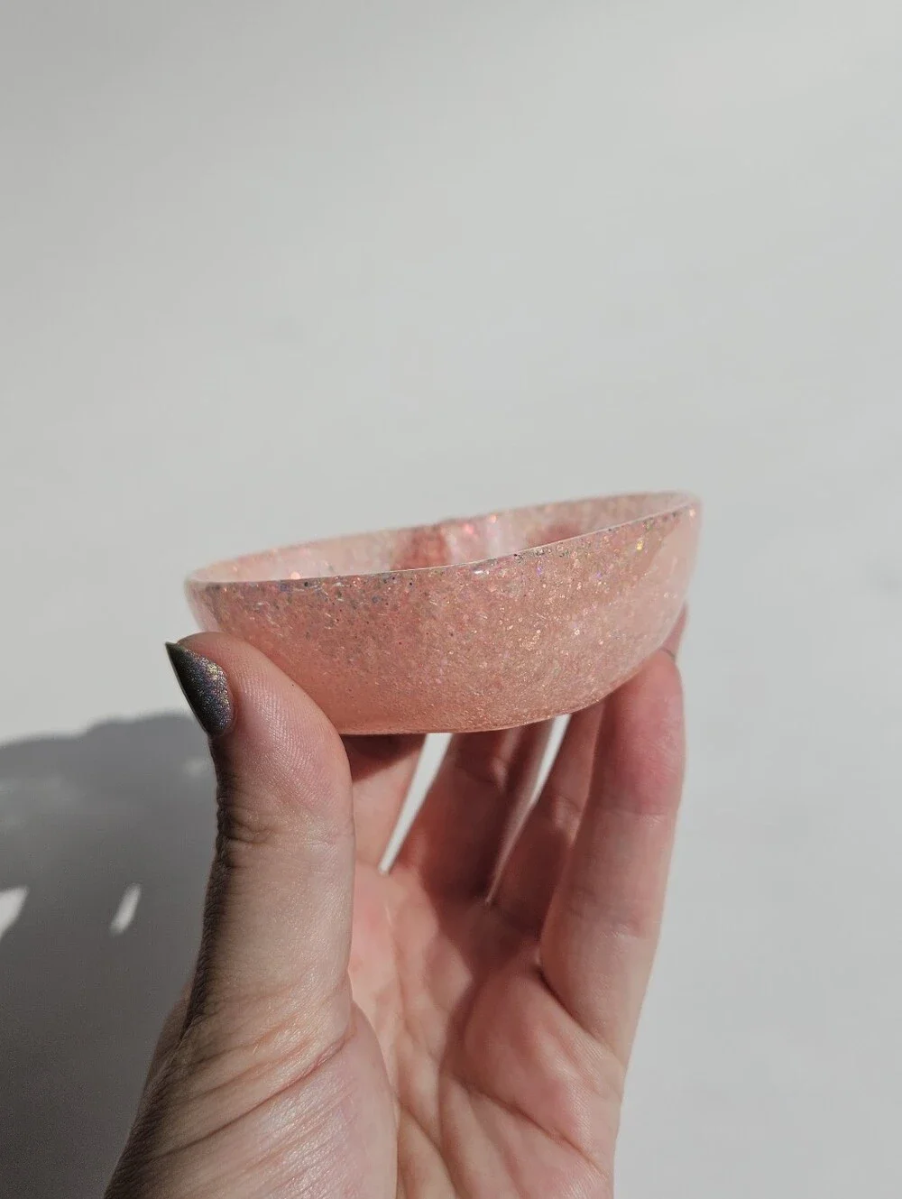 Handmade Pink Glitter Mini Heart Dish Princess Decor Girly Cute Tray Fairycore